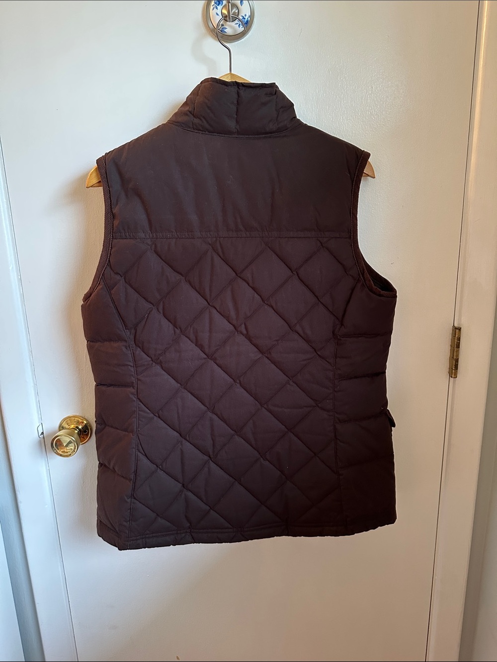 L.L. Bean Women's Upcountry Waxed Cotton Down Vest in Dark Brown - Picture 4 of 6